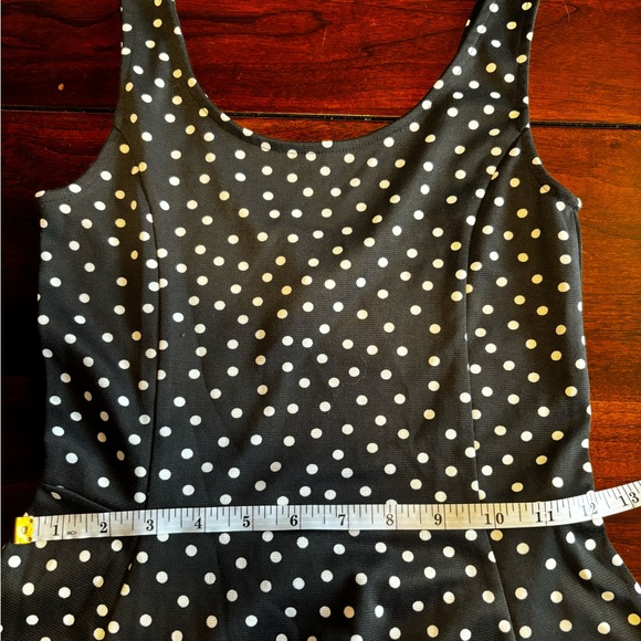 Black polka dot mini/skater dress by Divided for H&M size 4 - Picture 5 of 8